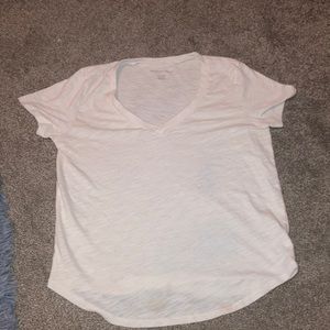 American Eagle White Layering Vneck XS Tee